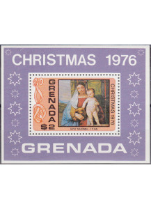 Grenada 1976 BF  Natale 1 Val. Pitture Religiose Vergine